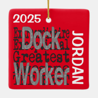 Dock Worker Extraordinaire-ANPASSNINGSBAR Julgransprydnad Keramik