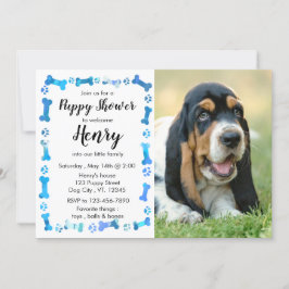 Docka - Blue Boy Pet - Hund Birthday Puppy Inbjudningar