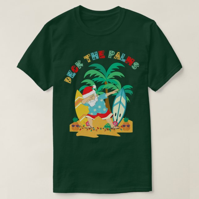 Docka den tropiska stranden i Handflatan vid Dabbi T Shirt (Design framsida)