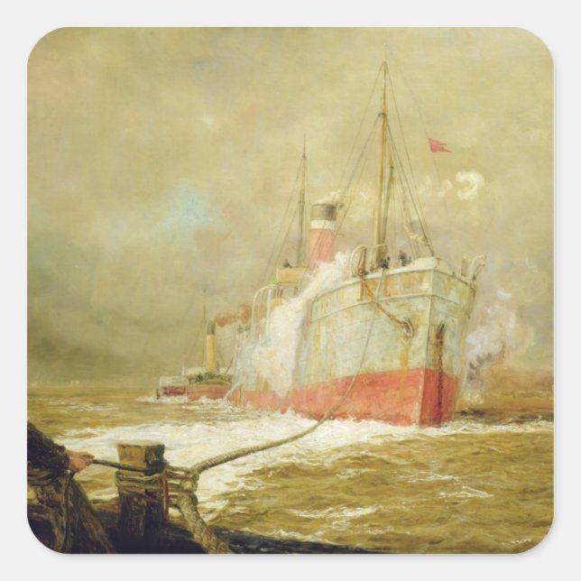 Docka en lastFrakt Fyrkantigt Klistermärke (Framsida)