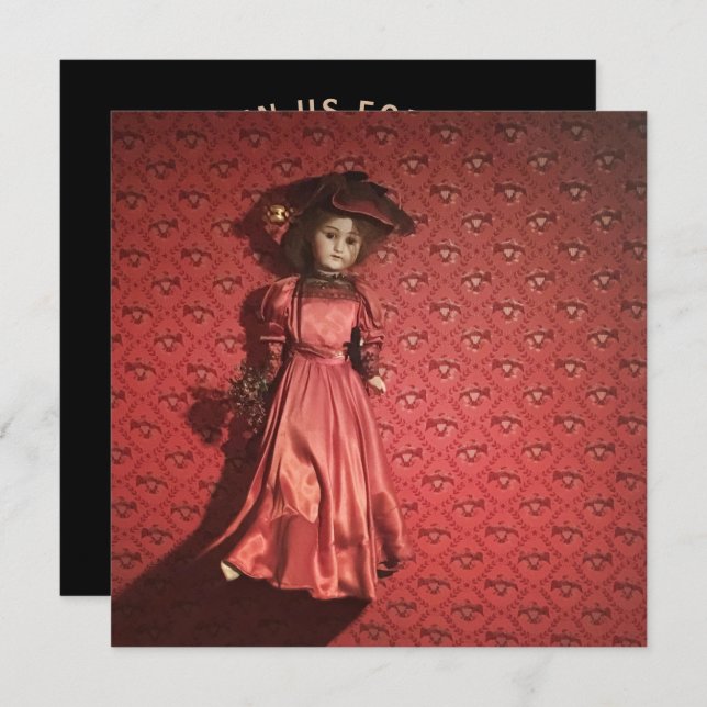 docka på vägg inbjudningar (Fram/baksida)