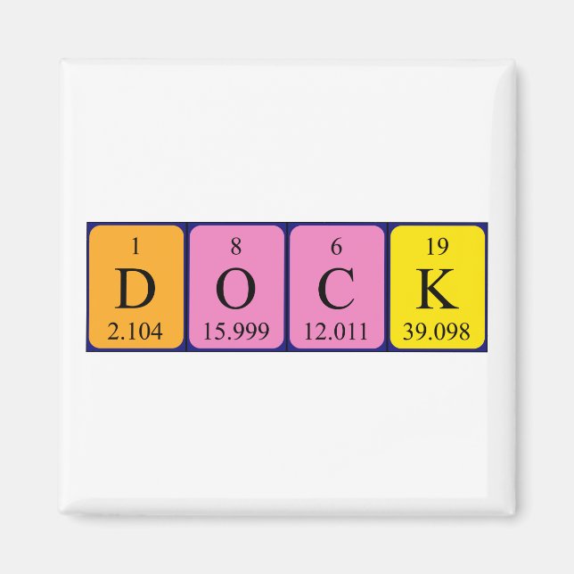 Docka periodisk magnet bord namn (Framsidan)