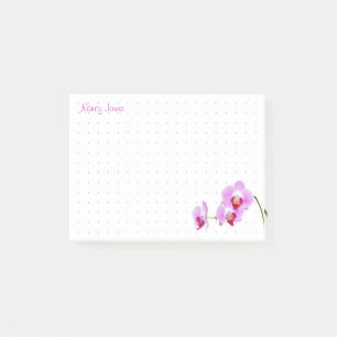 Dockad Ditt namn - Orchid Floral Fotografi Post-it Block