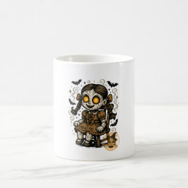 Dockad doll - Halloween-Tecknad Kaffemugg
