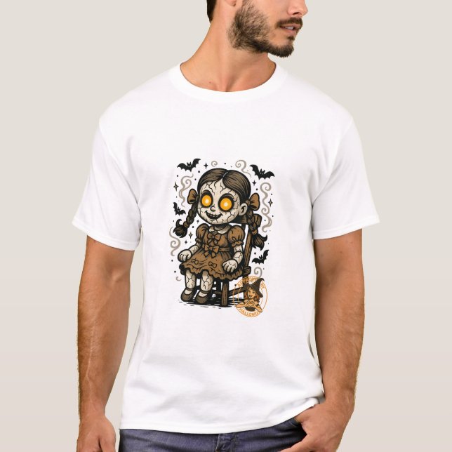 Dockad doll - Halloween-Tecknad T Shirt (Framsida)