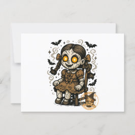Dockad doll - Halloween-Tecknad Vykort