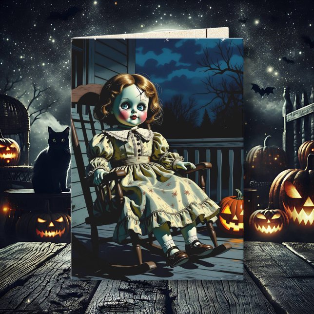 Dockad doll och Halloween Pumpkin Kort (Skapare uppladdad)