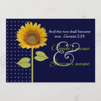 Dockad solros 3 bröllop inbjudningar