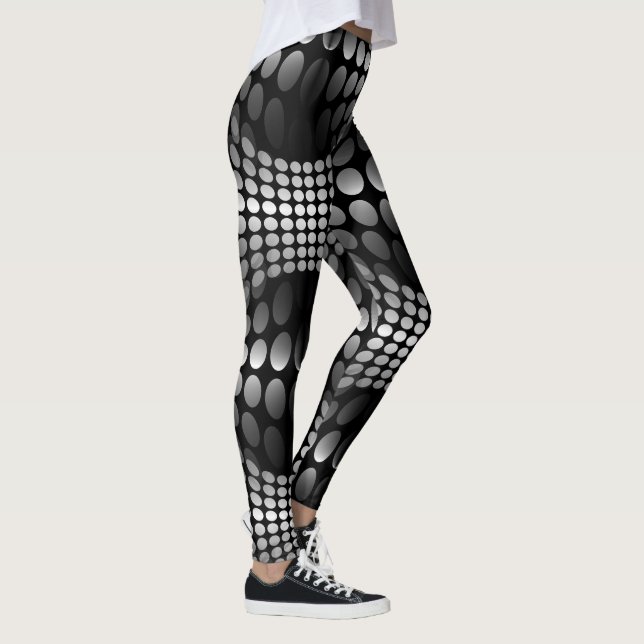 Dockad Vinkar - svart Tapet och vitt Leggings (Höger)
