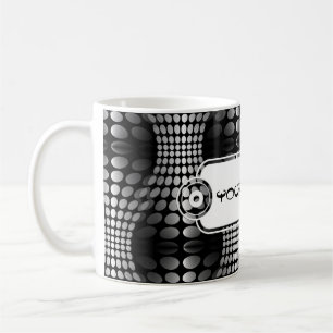 Dockad Vinkar Tapet svart och vit Kaffemugg