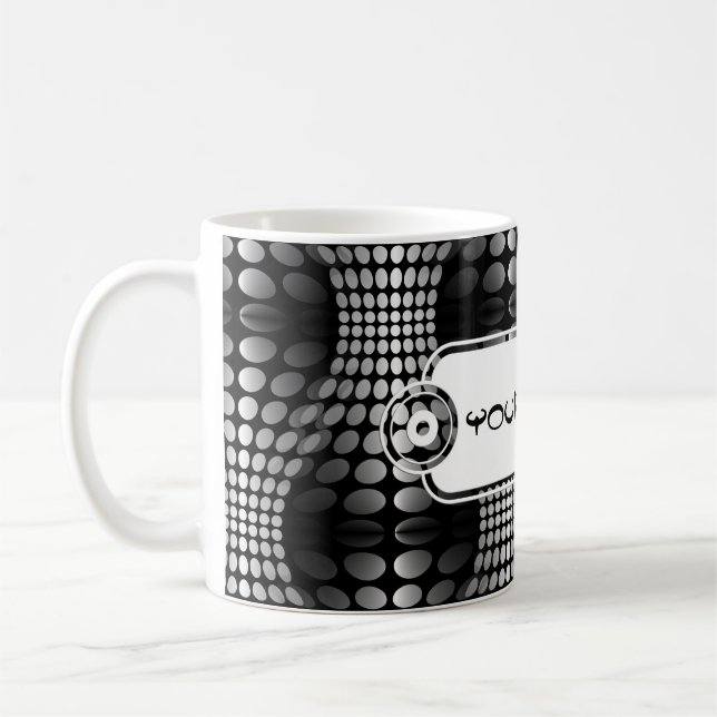 Dockad Vinkar Tapet svart och vit Kaffemugg (Vänster)