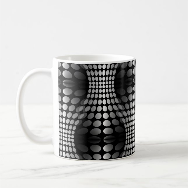 Dockad Vinkar Tapet svart och vit Kaffemugg (Vänster)