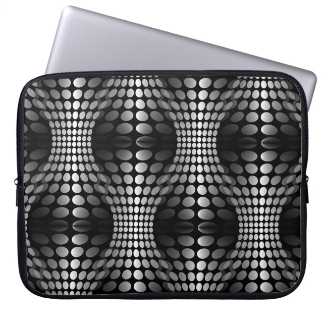 Dockad Vinkar Tapet svart och vit Laptop Sleeve (Framsidan)