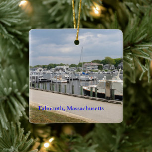 dockade båtar i Falmouth Massachusetts Julgransprydnad Keramik