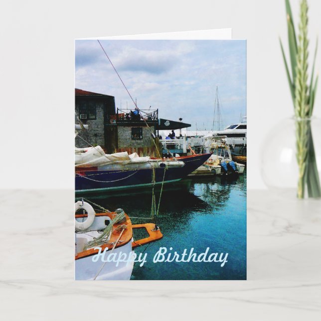 Dockade båtar i Newport RI Kort (Framsida)