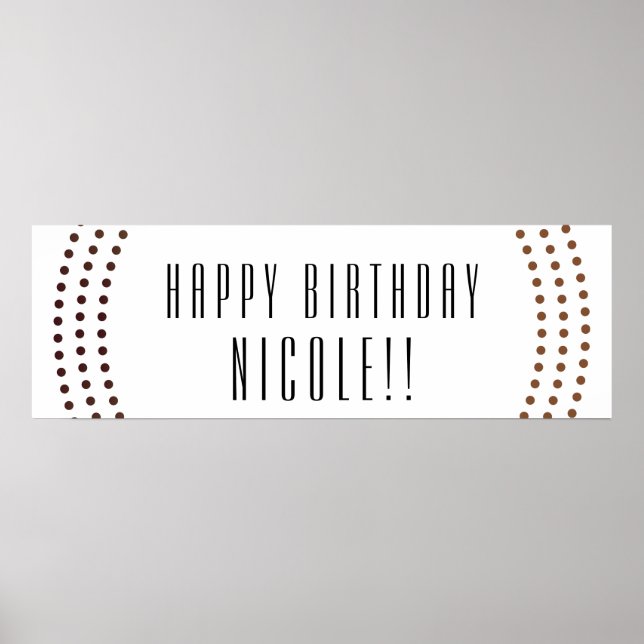 Dockade Guld-cirklar Modern Dots Party-banderoll Poster (Framsidan)