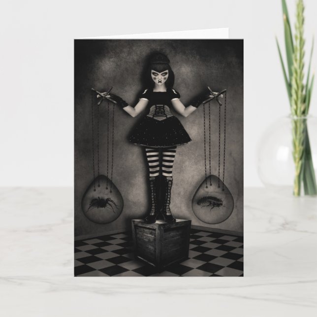 Dockan balanserar hälsningkortet kort (Framsida)