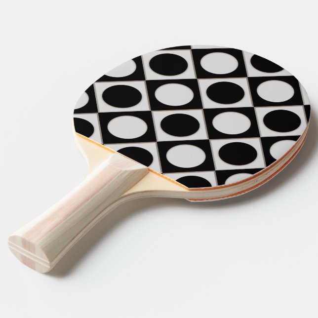 Dockar och fyrkanter/svart vitt + dina idéer pingisracket (Frontvinkel)