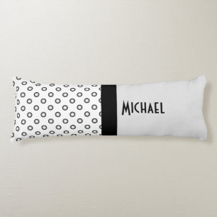 Dockar svarta och vita övertoningar + ryggstödet.  kroppskudde