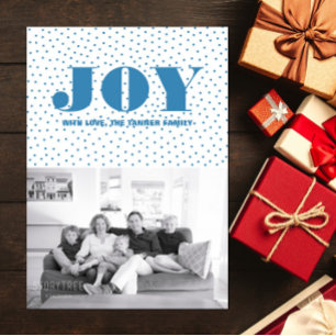 Dockat joy-Helgdag-fotokort   Blå Julkort