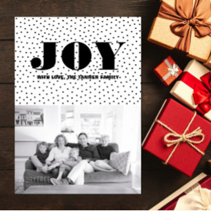 Dockat joy-Helgdag-fotokort   Svart Julkort