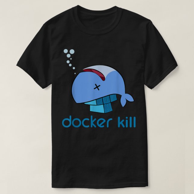 Docker container linux devops programming coding t shirt (Design framsida)