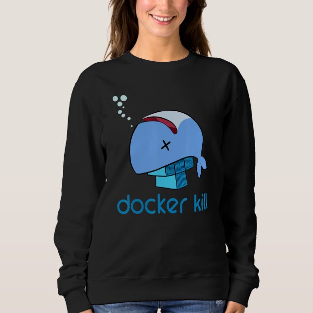 Docker Container Linux Devops Programming Coding T Shirt (Framsida)