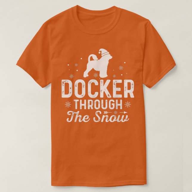 Docker genom den vackra julen i snö, nyår D T Shirt (Design framsida)