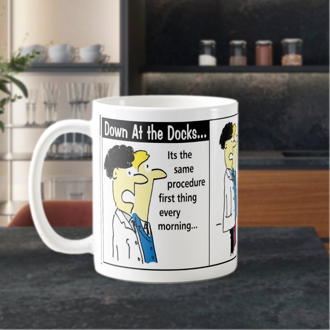 Docker Shipping Container Tecknad Humor Kaffemugg (Skapare uppladdad)