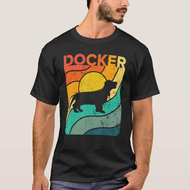 Docker Vintage Sunset Mamma Pappa T Shirt (Framsida)