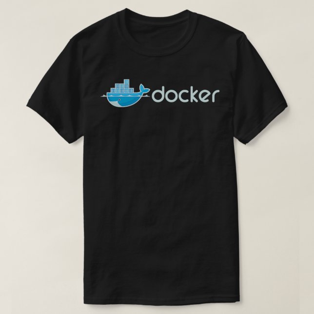 Dockermotor Bygger program i isolerad behållare T Shirt (Design framsida)