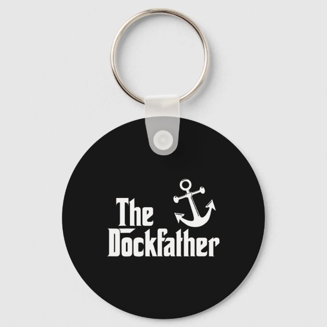 Dockfadern Rolig Båt Fiske Båt Pappa Capt Nyckelring (Framsida)