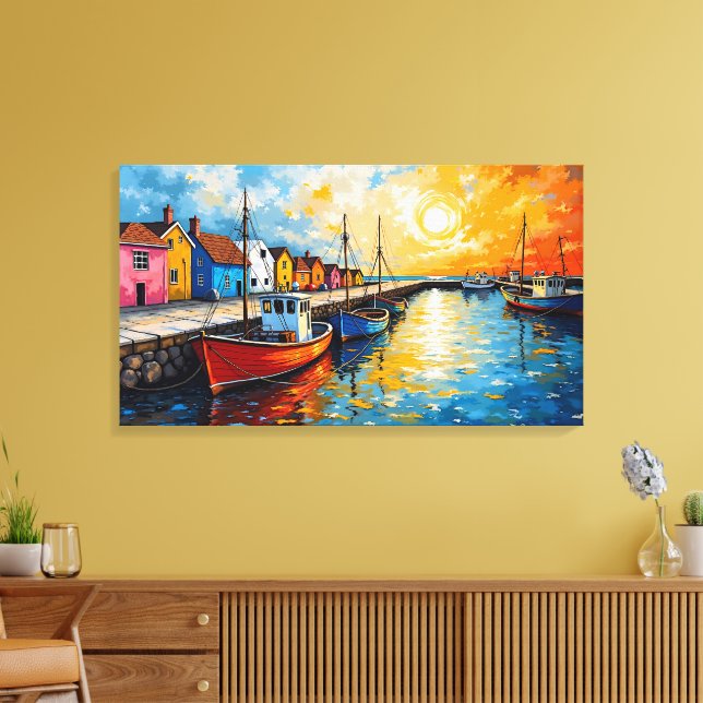 Docking Boats Canvas Art (Insitu (Vardagsrum))