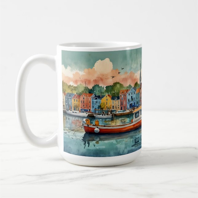 Docking Boats Coffee Mugg (Vänster)