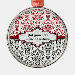 Dockmönster svart röd vit anpassningsbar, ornament