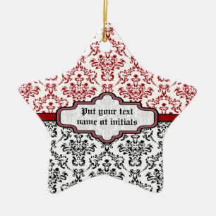 Dockmönster svart röd vit anpassningsbar, ornament