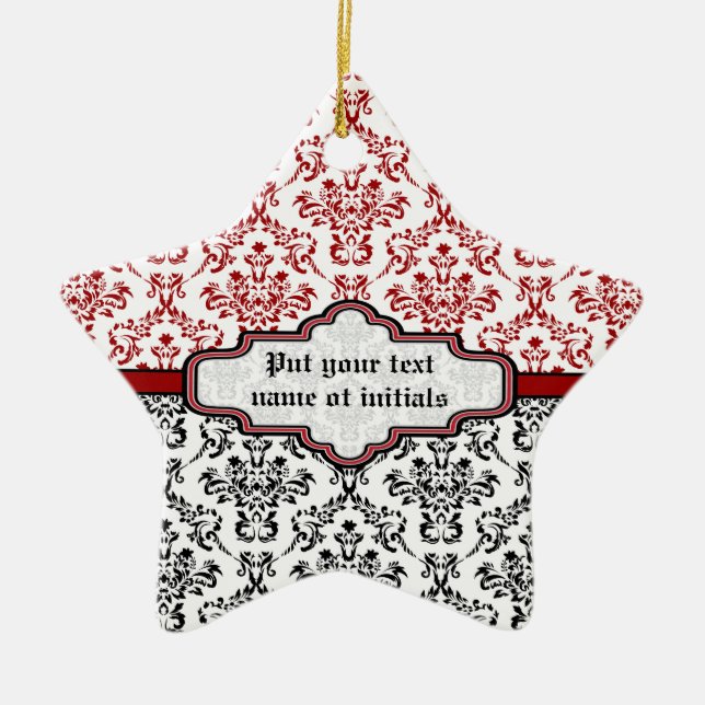 Dockmönster svart röd vit anpassningsbar, ornament (Framsidan)