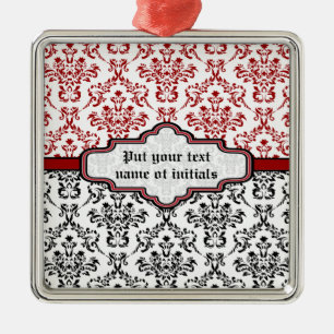 Dockmönster svart röd vit anpassningsbar, ornament