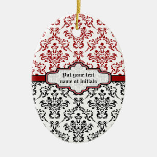 Dockmönster svart röd vit anpassningsbar, ornament