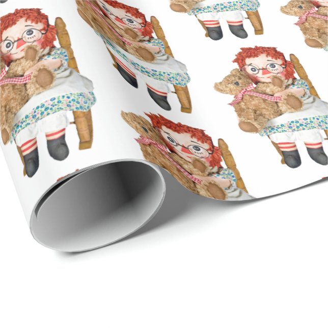 Dockningsdocka med nalle presentpapper (Rullad Hörn)