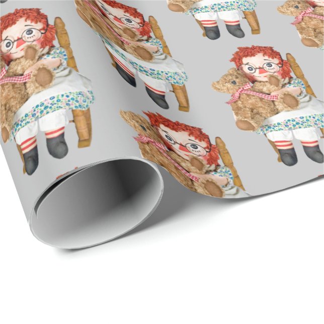 Dockningsdocka med nalle presentpapper (Rullad Hörn)
