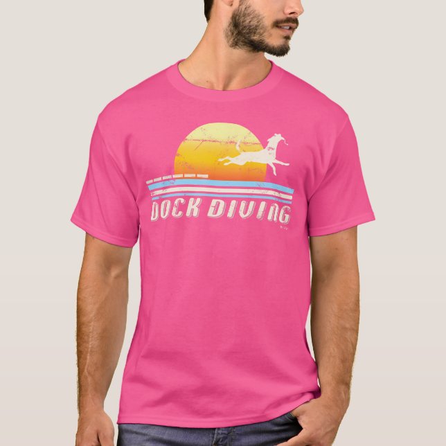 Dockningsdykning Dockning Jumping Hund Diving T Shirt (Framsida)