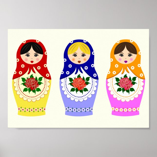 Dockor av rysk matryoshka poster (Framsidan)