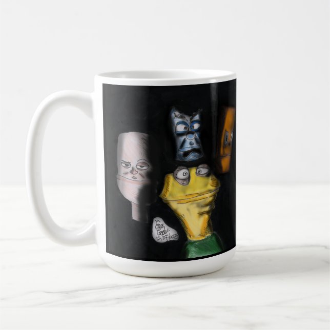 Dockor i mörkret ( Erica Crooks dockkonst ) Kaffemugg (Vänster)