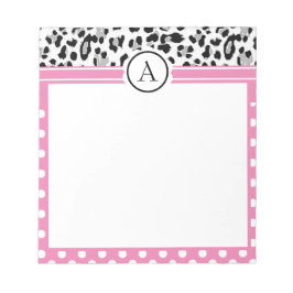 Dockor och djur skriver ut monogram anteckningsblock