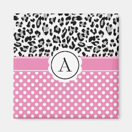 Dockor och djur skriver ut monogram magnet