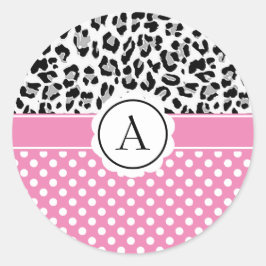 Dockor och djur skriver ut monogram runt klistermärke