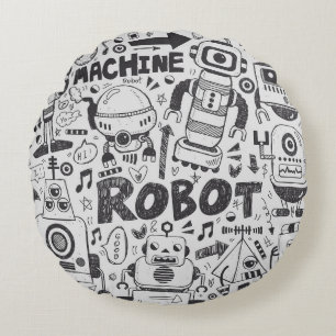 dockrobot inslag, illustratorstreck verktyg-ritnin rund kudde