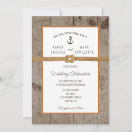 Dockside Rope Rustic Wedding bjudande Inbjudningar