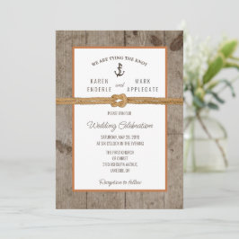 Dockside Rope Rustic Wedding bjudande Inbjudningar